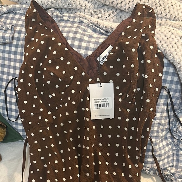 Princess Polly Dresses & Skirts - Princess Polly Brown Polka Dot Maxi Dress